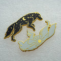 1pcs Sun and Moon Wolf Lapel Hard Enamel Metal Badges Lapel Pin for Men and Women Jackets Jeans