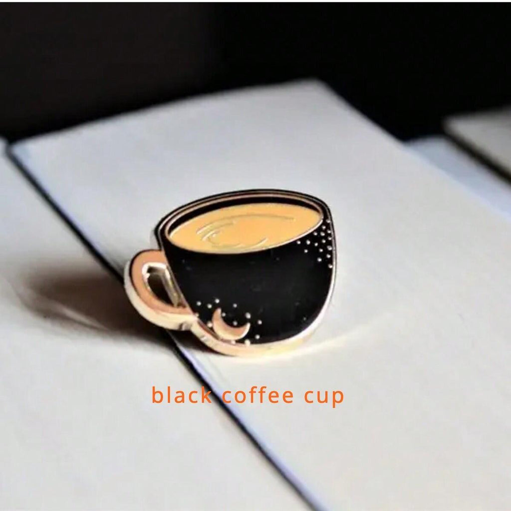 2pcs Iced Coffee Cup UV Printed Enamel Pin | Food Metal Badge | Coffee Brooch for Jewelry Accessory Gifts