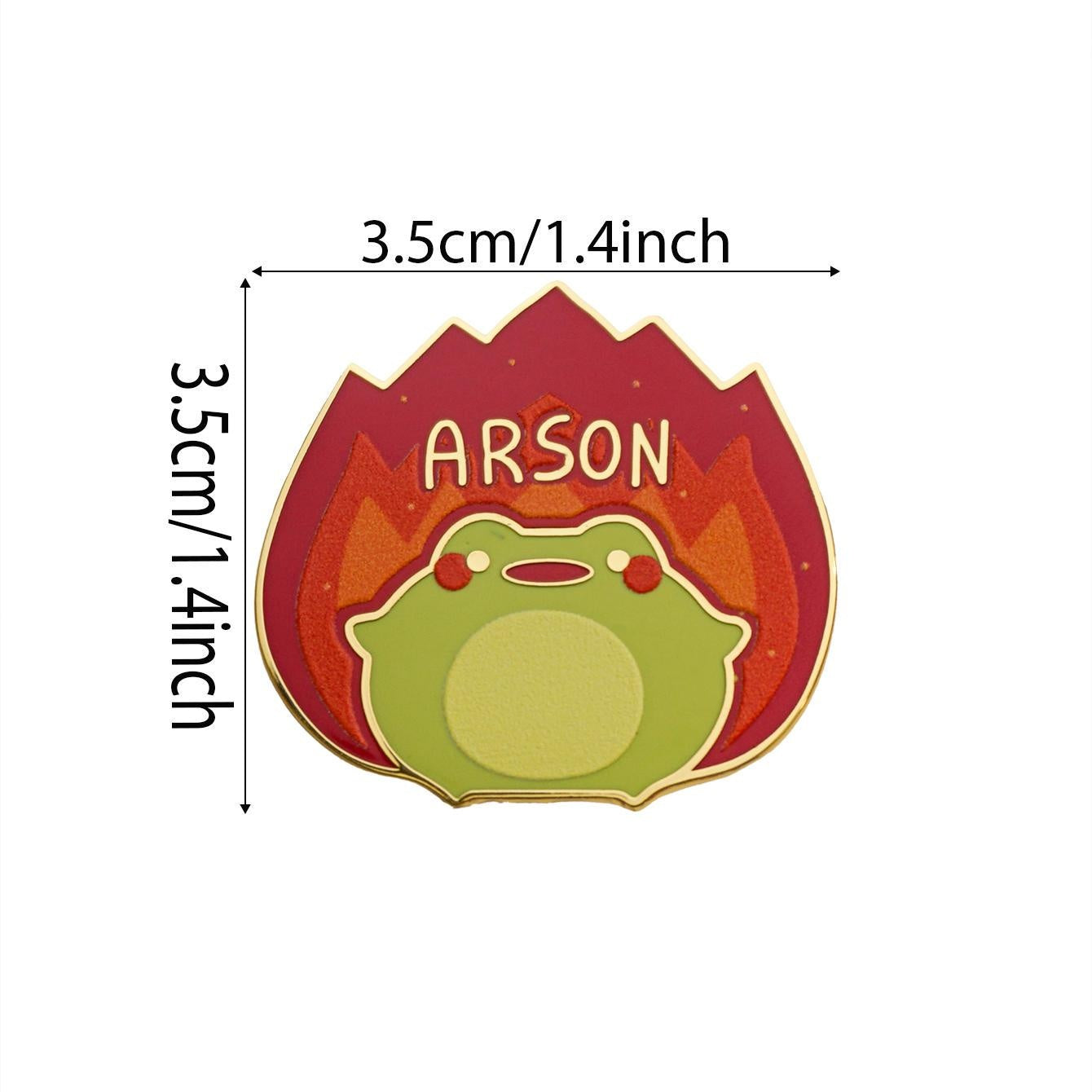 Cute Cartoon Arson Frog Enamel Pin Funny Metal Badge Brooch for Jewelry Accessory