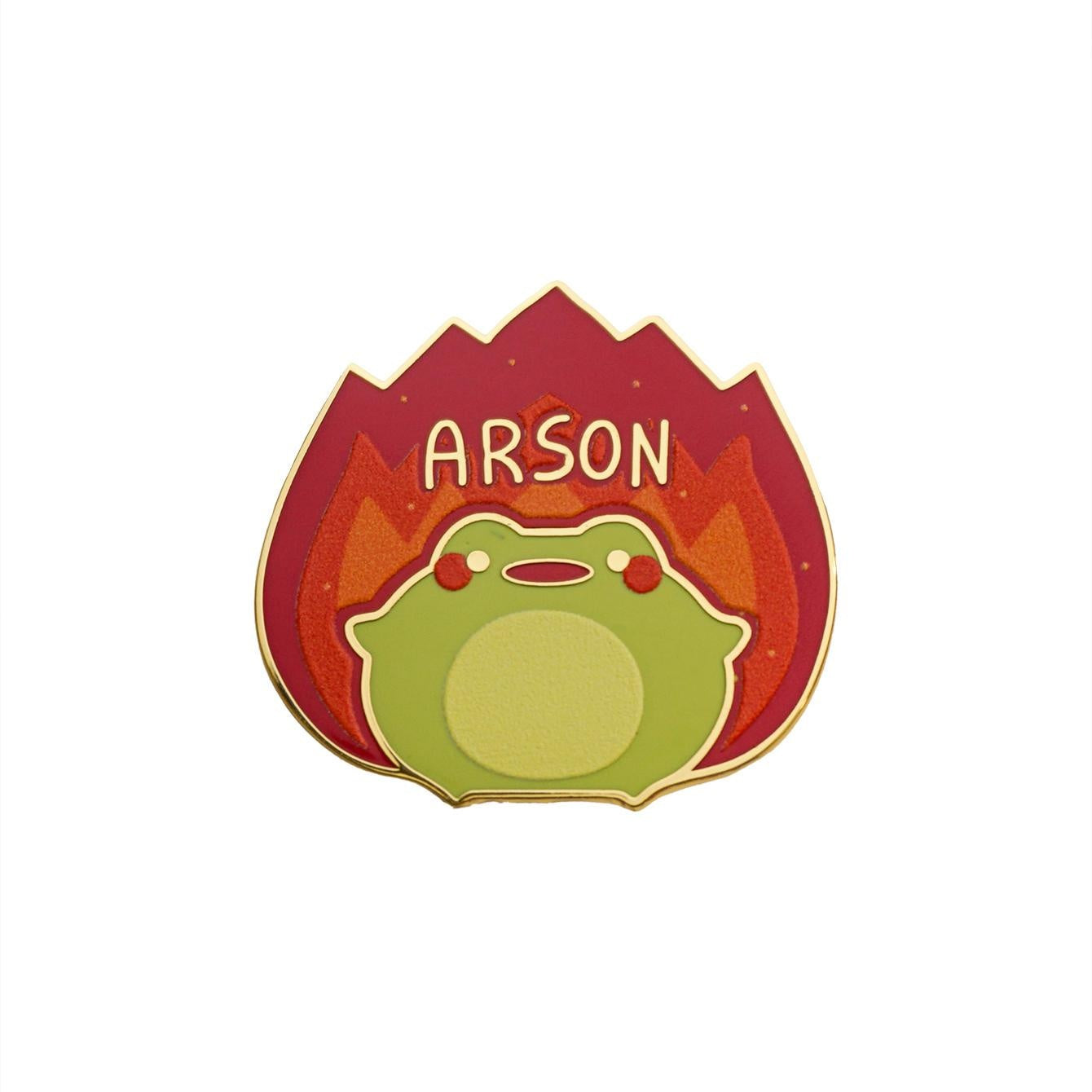 Cute Cartoon Arson Frog Enamel Pin Funny Metal Badge Brooch for Jewelry Accessory