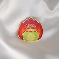 Cute Cartoon Arson Frog Enamel Pin Funny Metal Badge Brooch for Jewelry Accessory