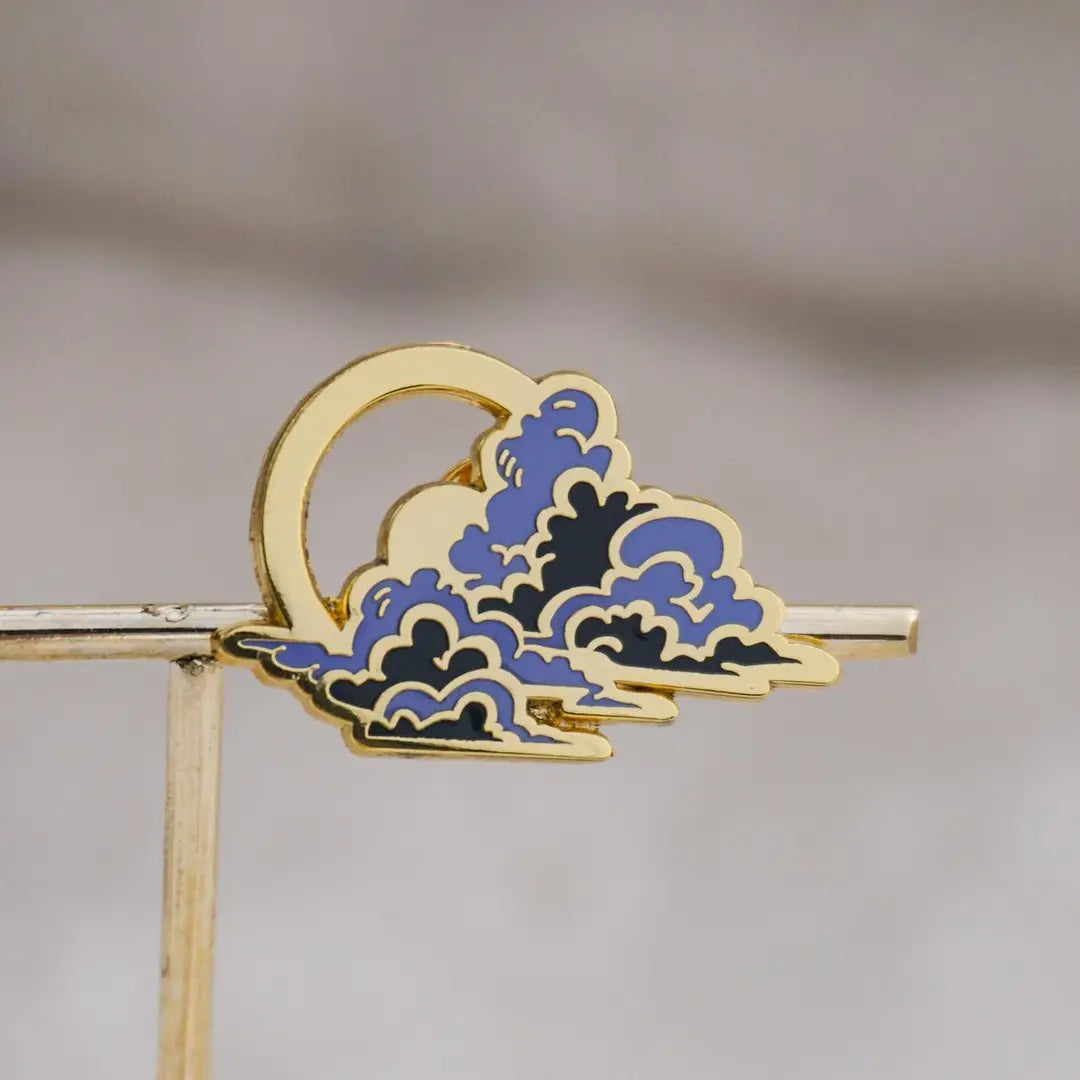 Cloud Novelty Enamel Brooch