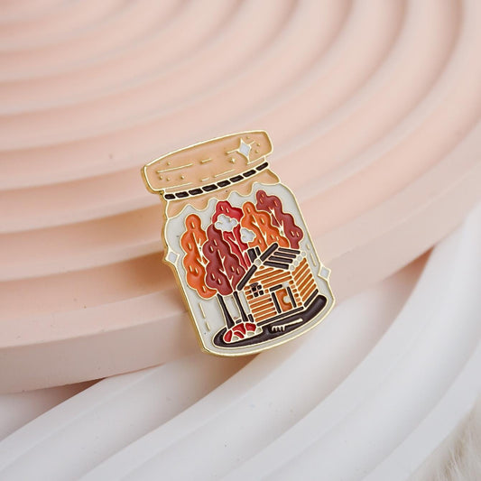 Jar of Autumn Soft Enamel Brooch
