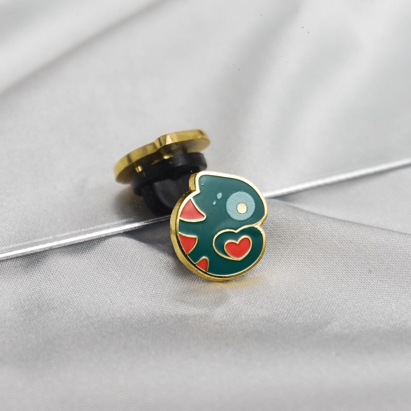 Tiny Love Chameleon Hard Enamel Pin