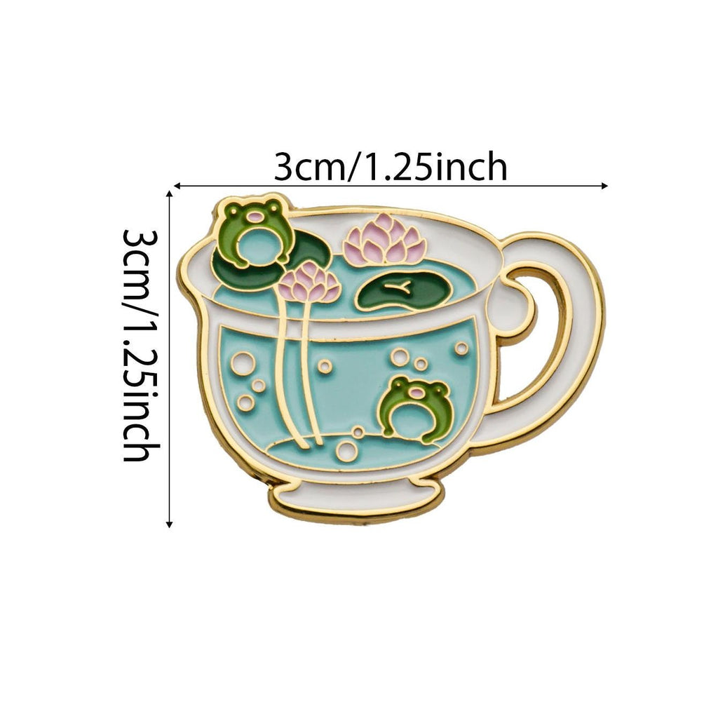 Animal Frog Lotus Leaf Cup Soft Enamel Pin