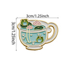 Animal Frog Lotus Leaf Cup Soft Enamel Pin