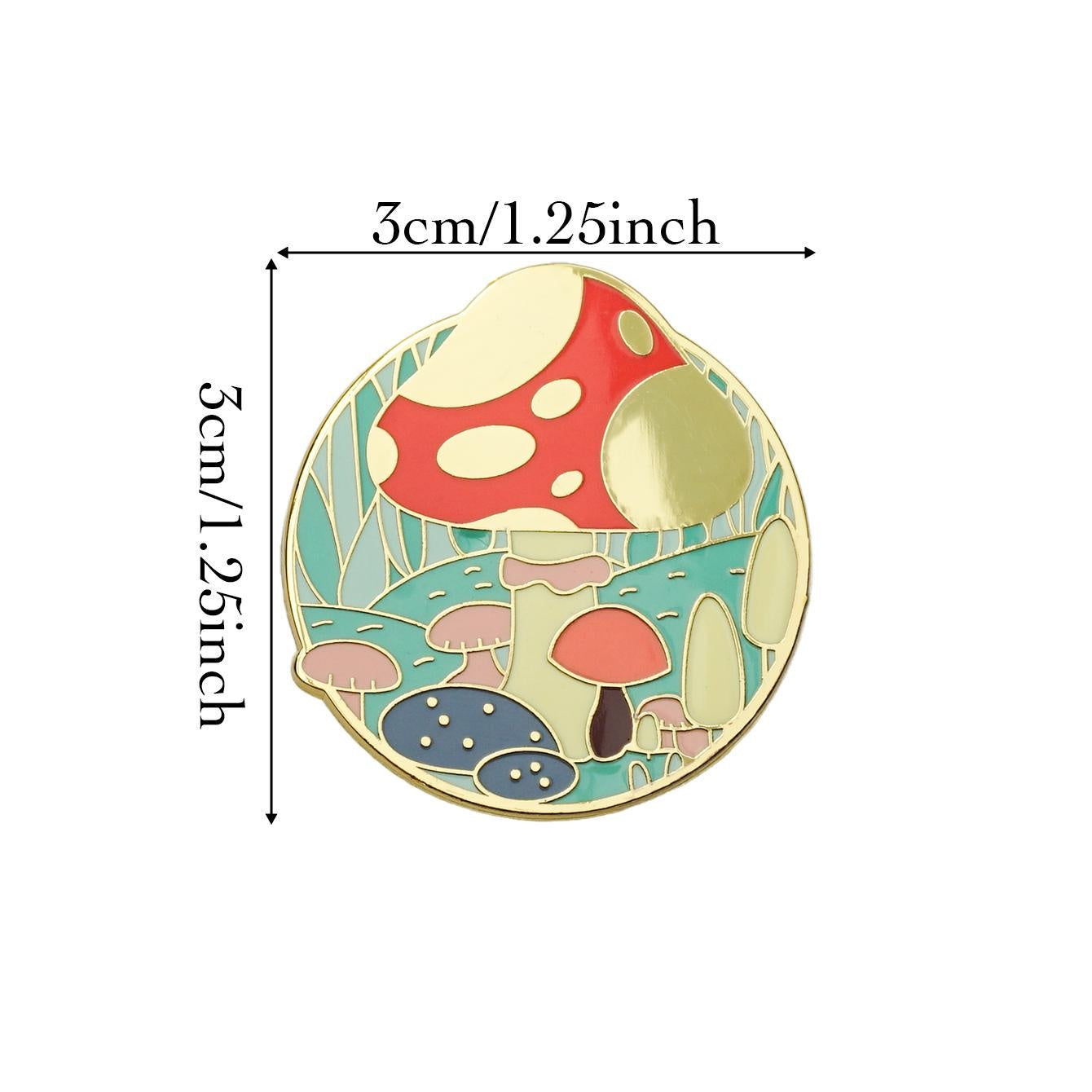 Forest Mushroom Hard Enamel Brooch