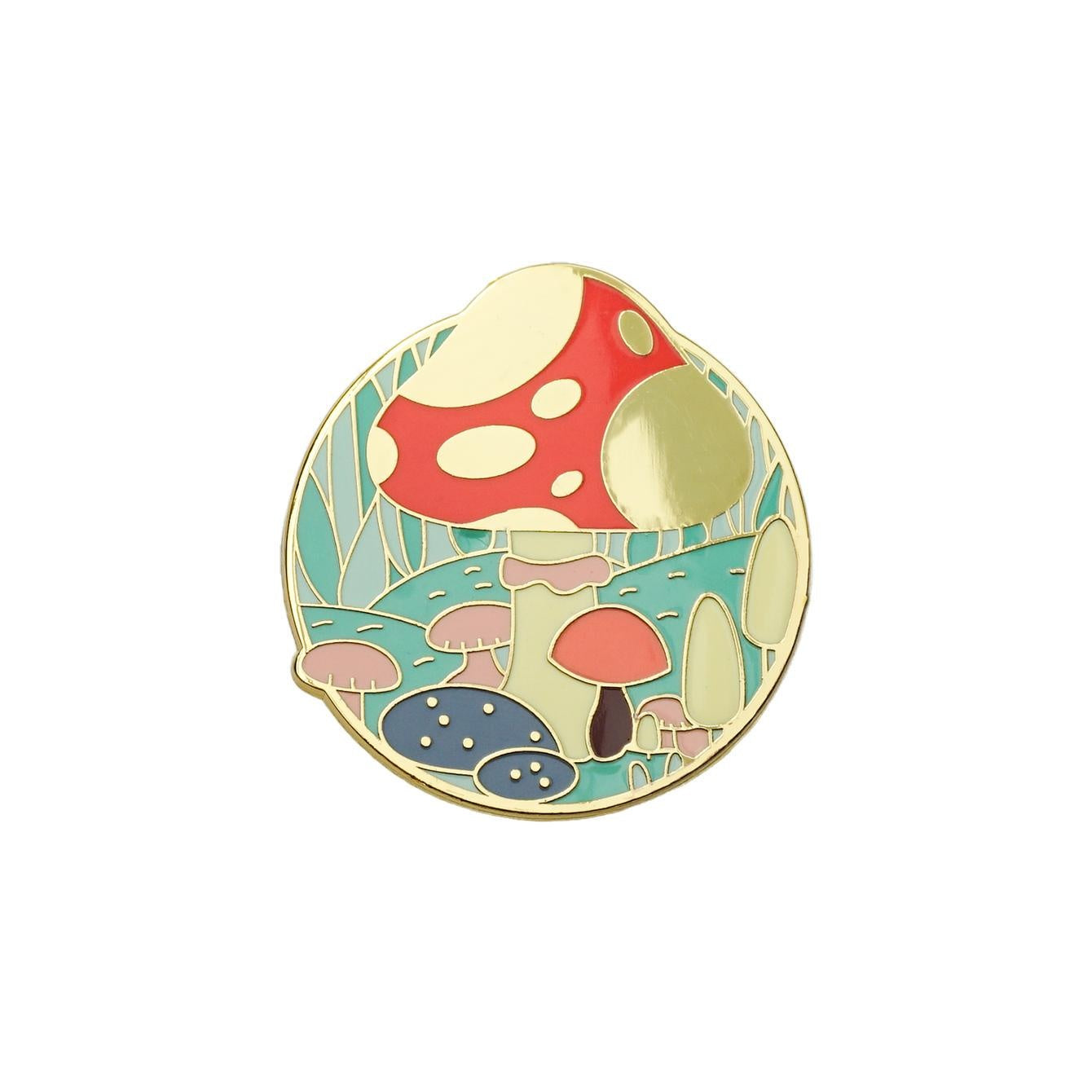 Forest Mushroom Hard Enamel Brooch