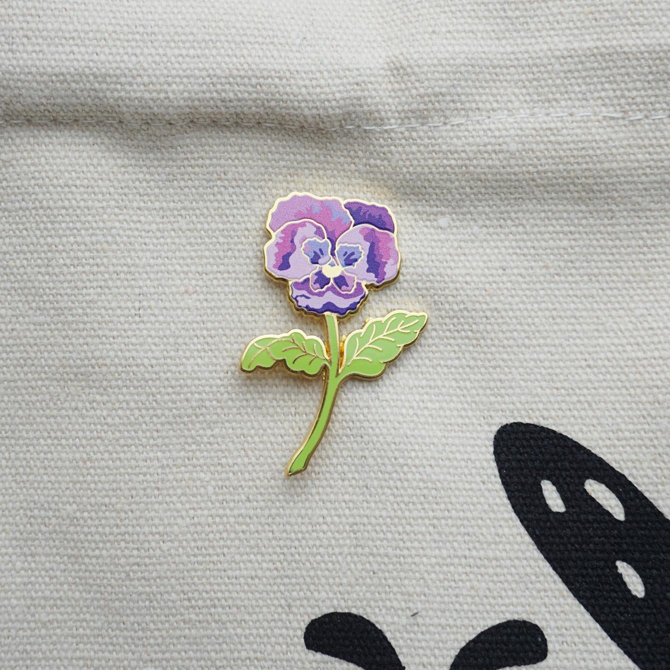 Violet Floral Delicate Hard Enamel Brooch