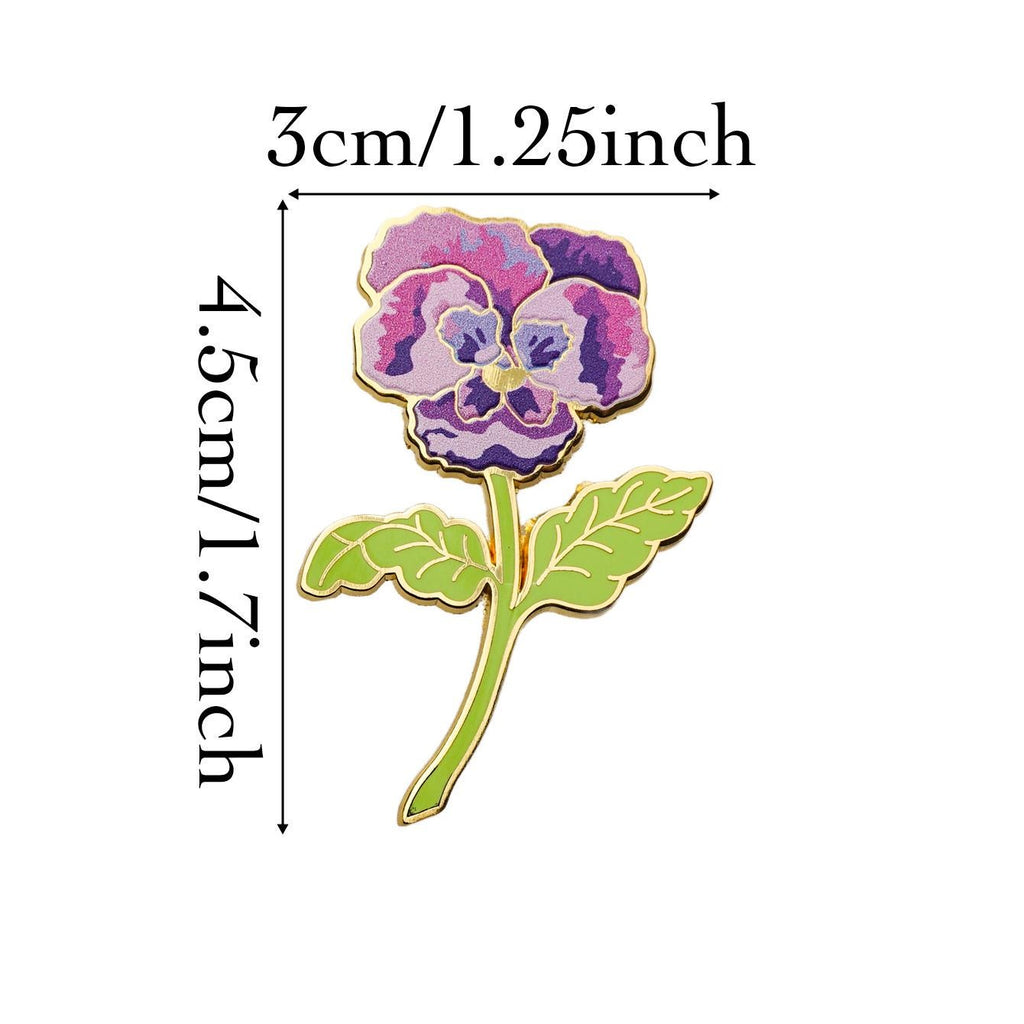 Violet Floral Delicate Hard Enamel Pin