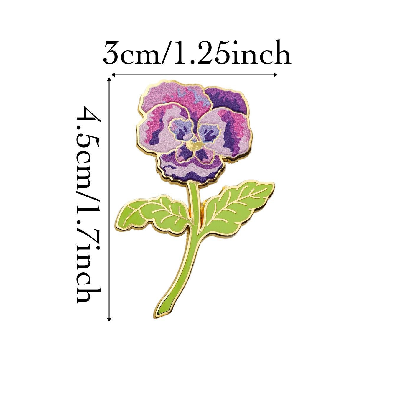 Violet Floral Delicate Hard Enamel Brooch