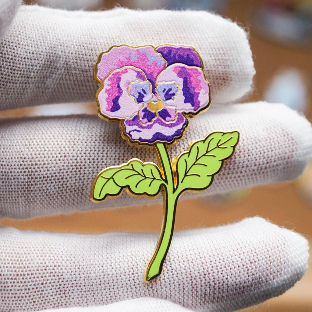 Violet Floral Delicate Hard Enamel Pin