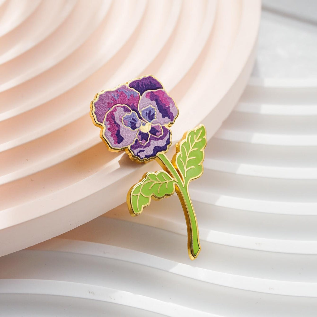 Violet Floral Delicate Hard Enamel Pin