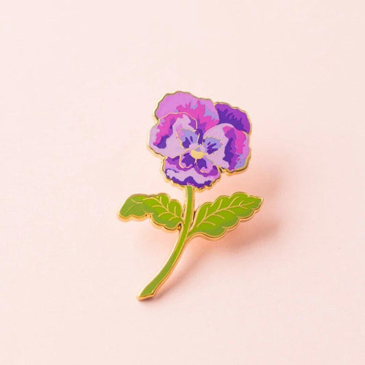 Violet Floral Delicate Hard Enamel Brooch