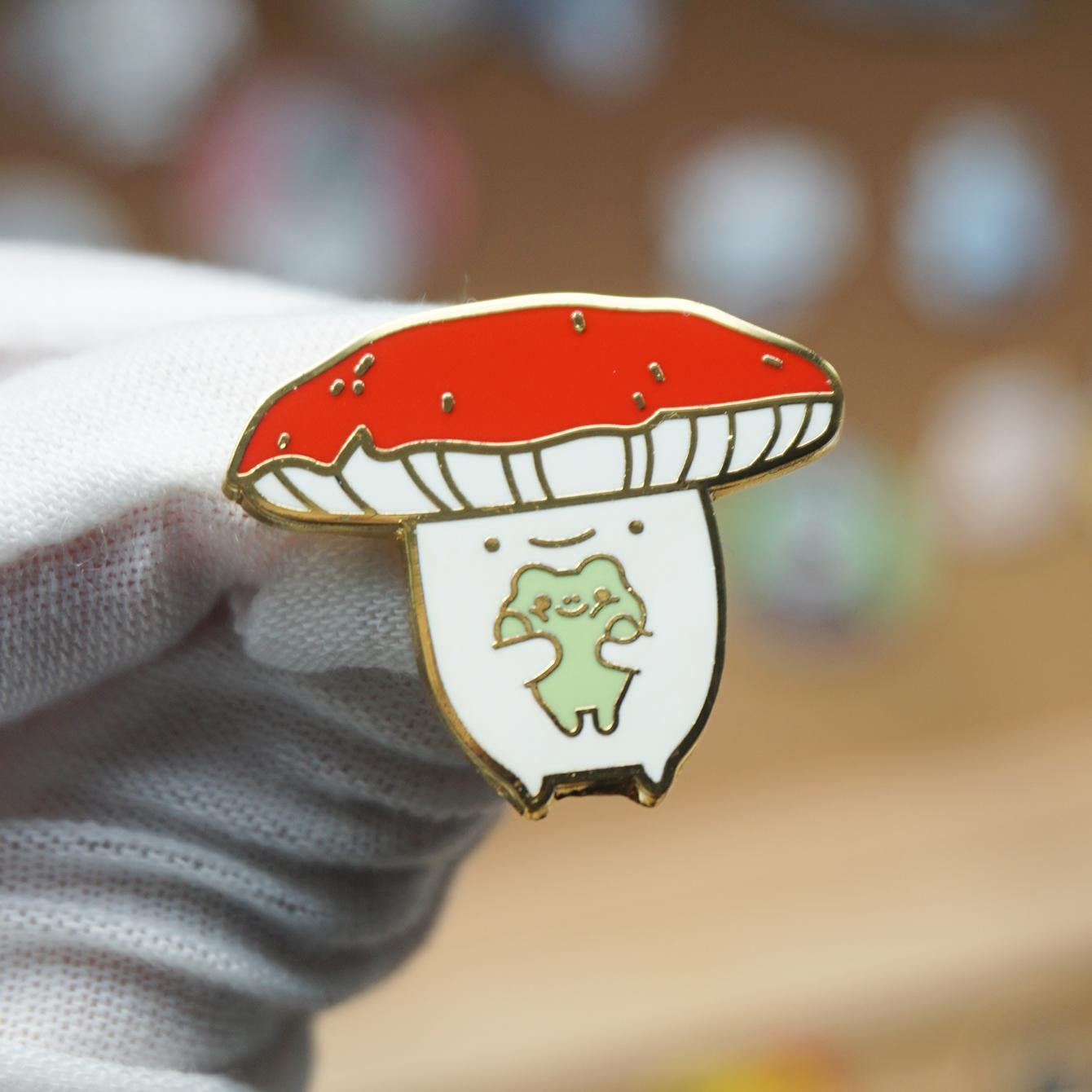 Mushroom and Froggo Hard Enamel Pin