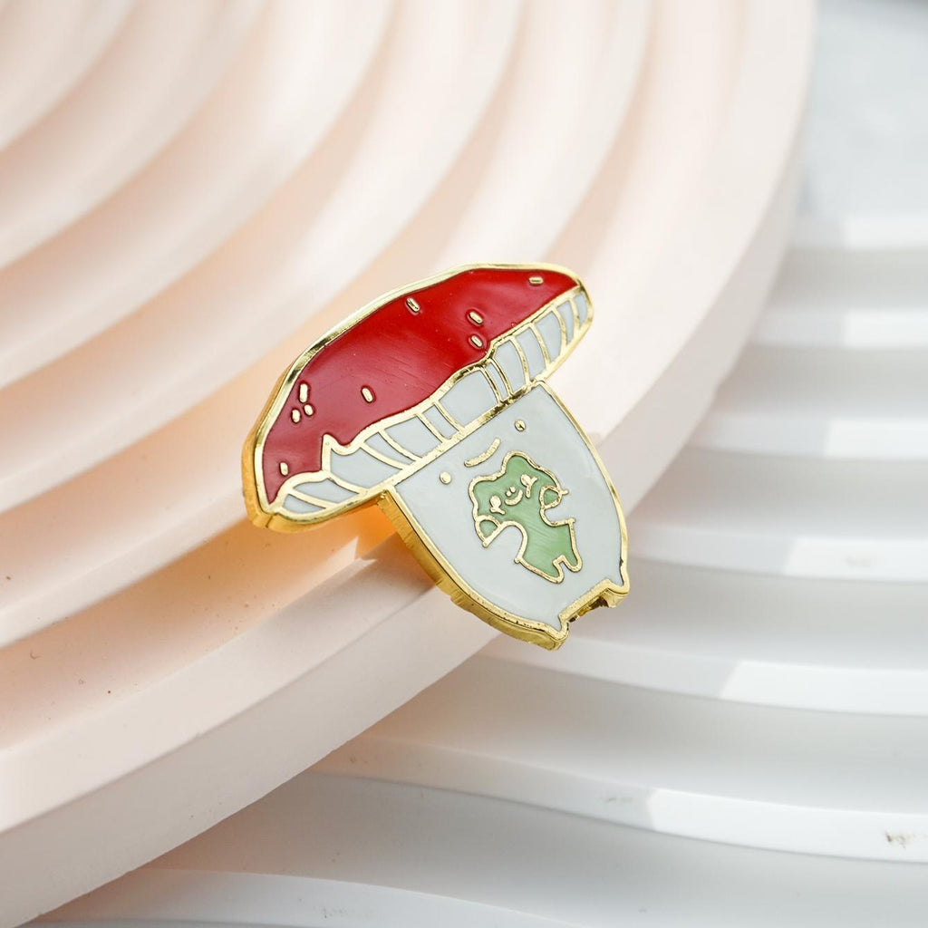 Mushroom and Froggo Hard Enamel Pin