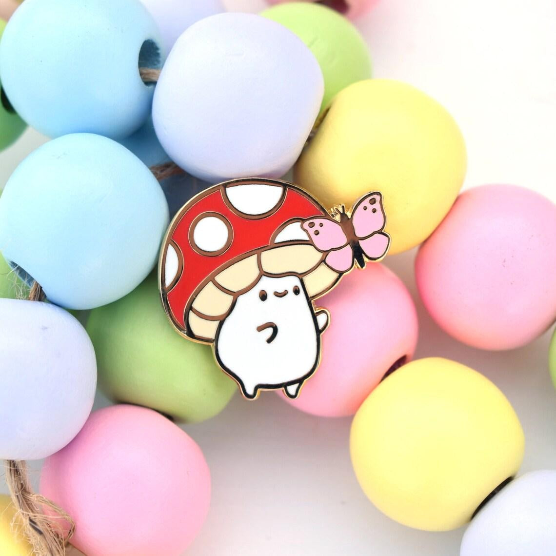 Mushroom and Froggo Soft Enamel Pin