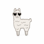 Heart Sunglasses Alpaca Enamel Brooch Pin