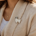 Heart Sunglasses Alpaca Enamel Brooch Pin