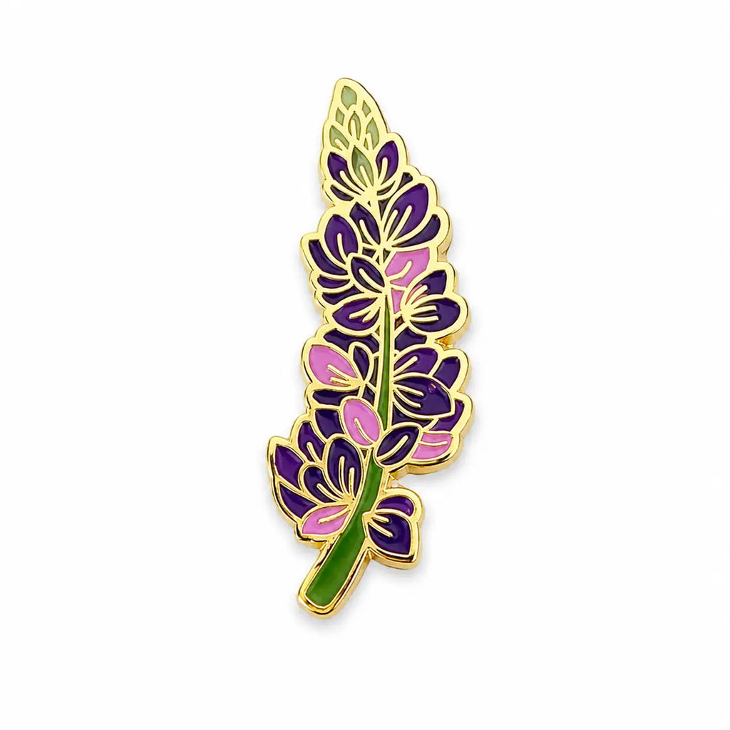 Lavender Flower Enamel Brooch Pin