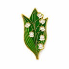 Lily of the Valley Enamel Brooch Pin