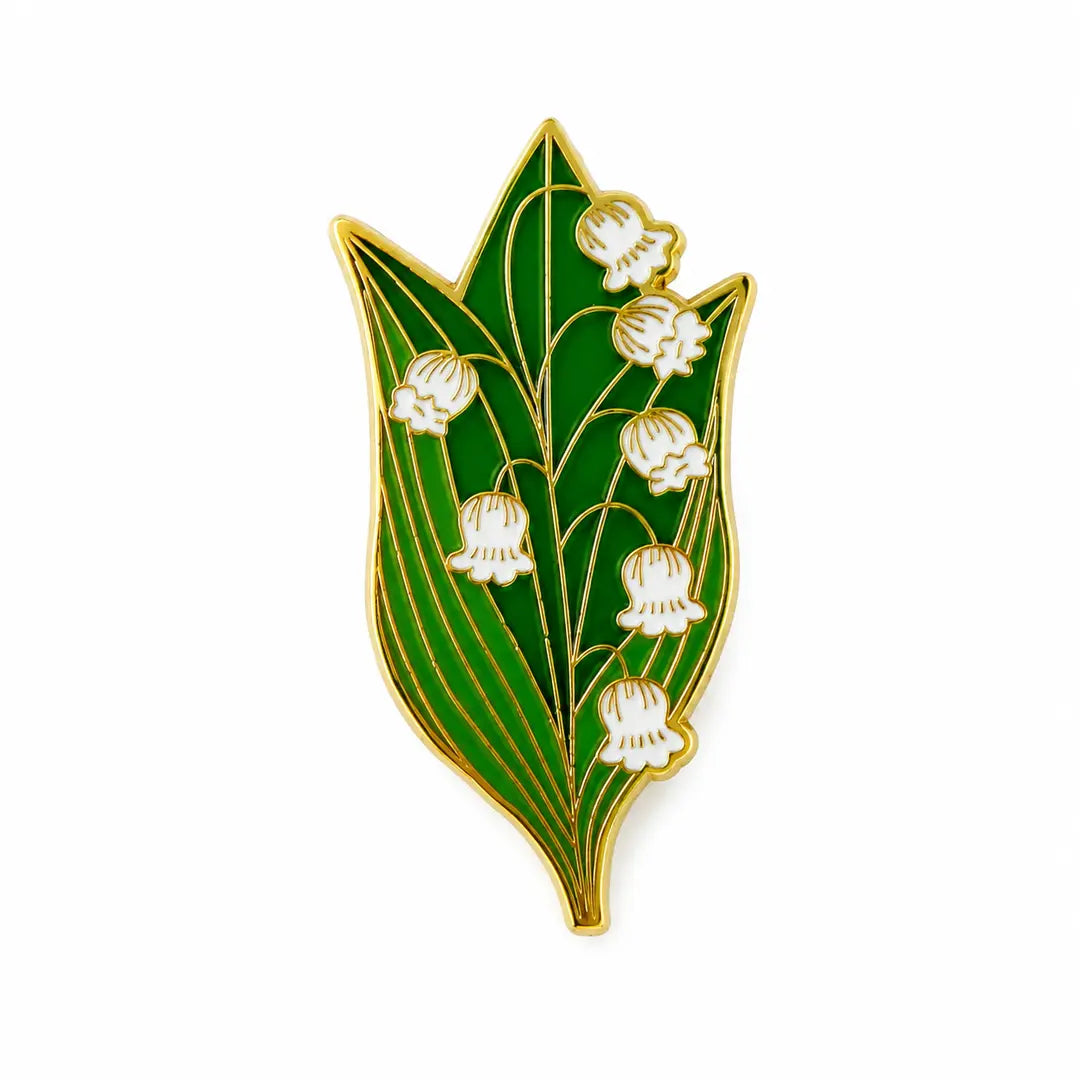 Lily of the Valley Enamel Brooch Pin