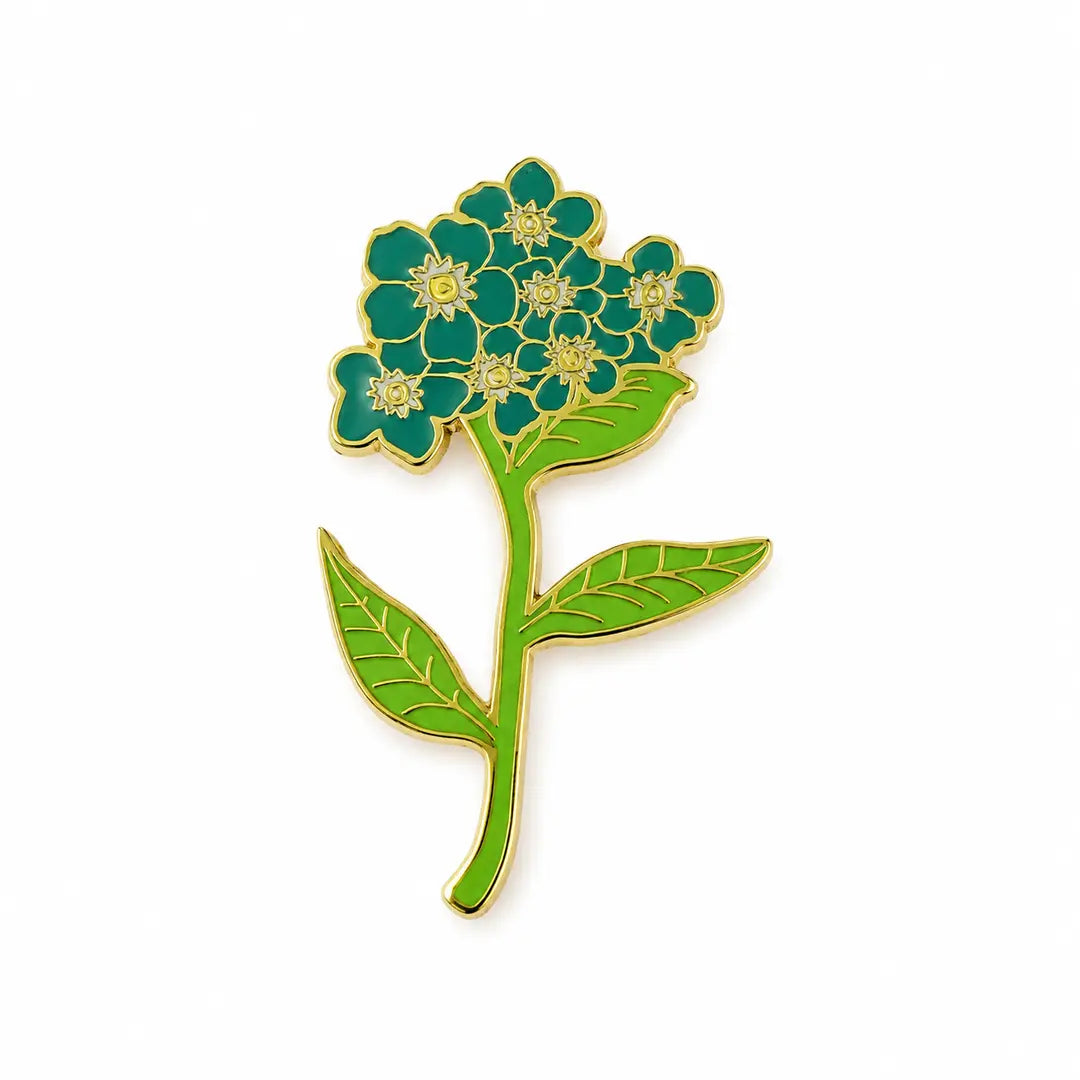 Forget-Me-Not Flower Enamel Brooch Pin