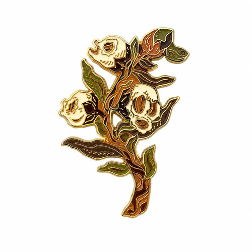 Cotton Flower Enamel Brooch Pin