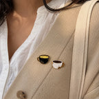 Coffee Cup Enamel Brooch Pin Set