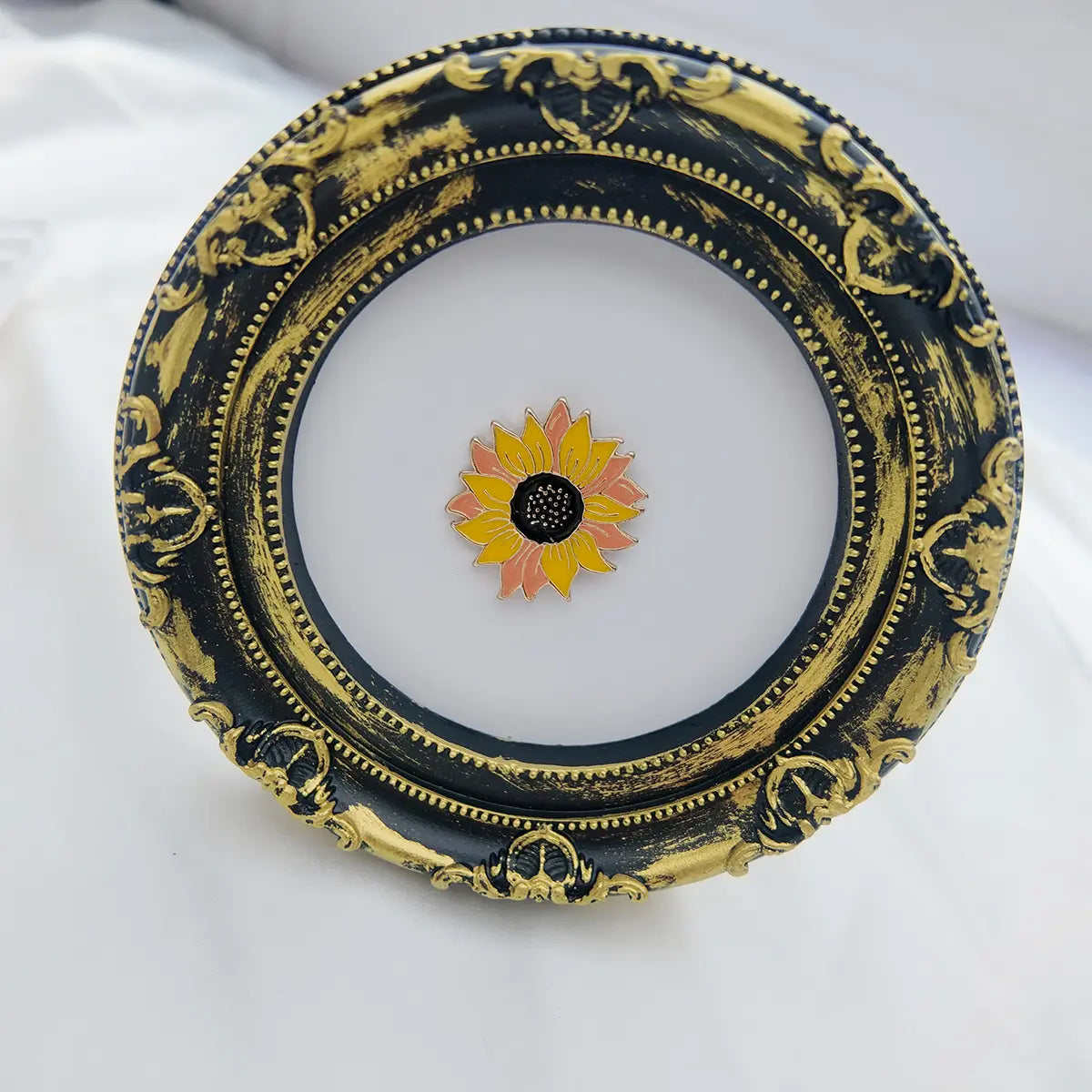 Vibrant Sunflower Enamel Brooch