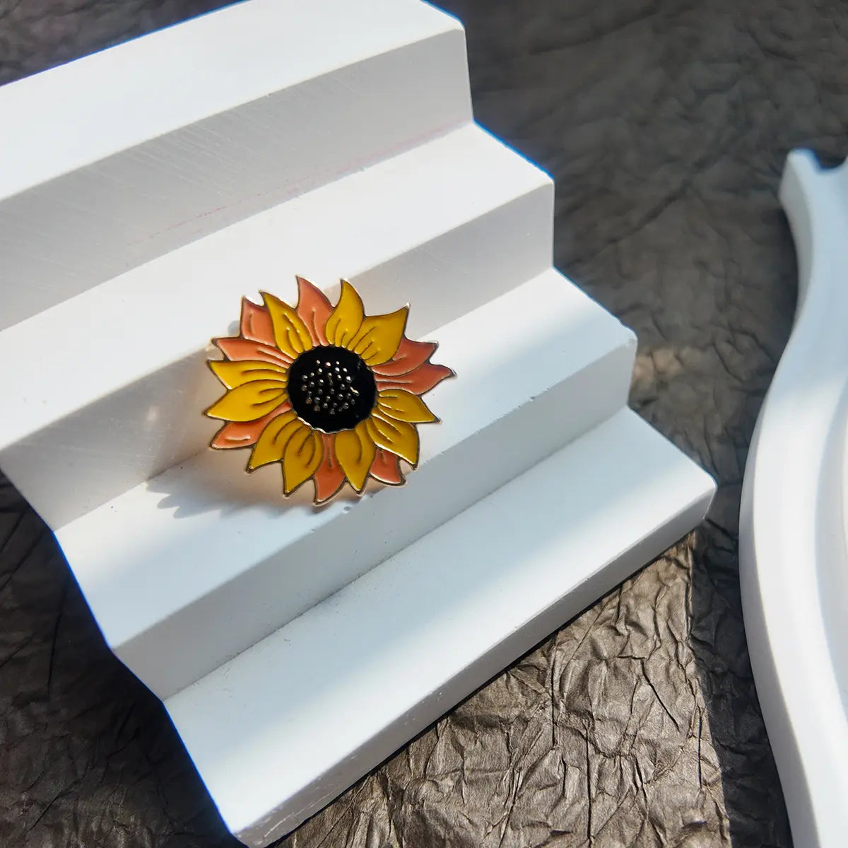 Vibrant Sunflower Enamel Brooch
