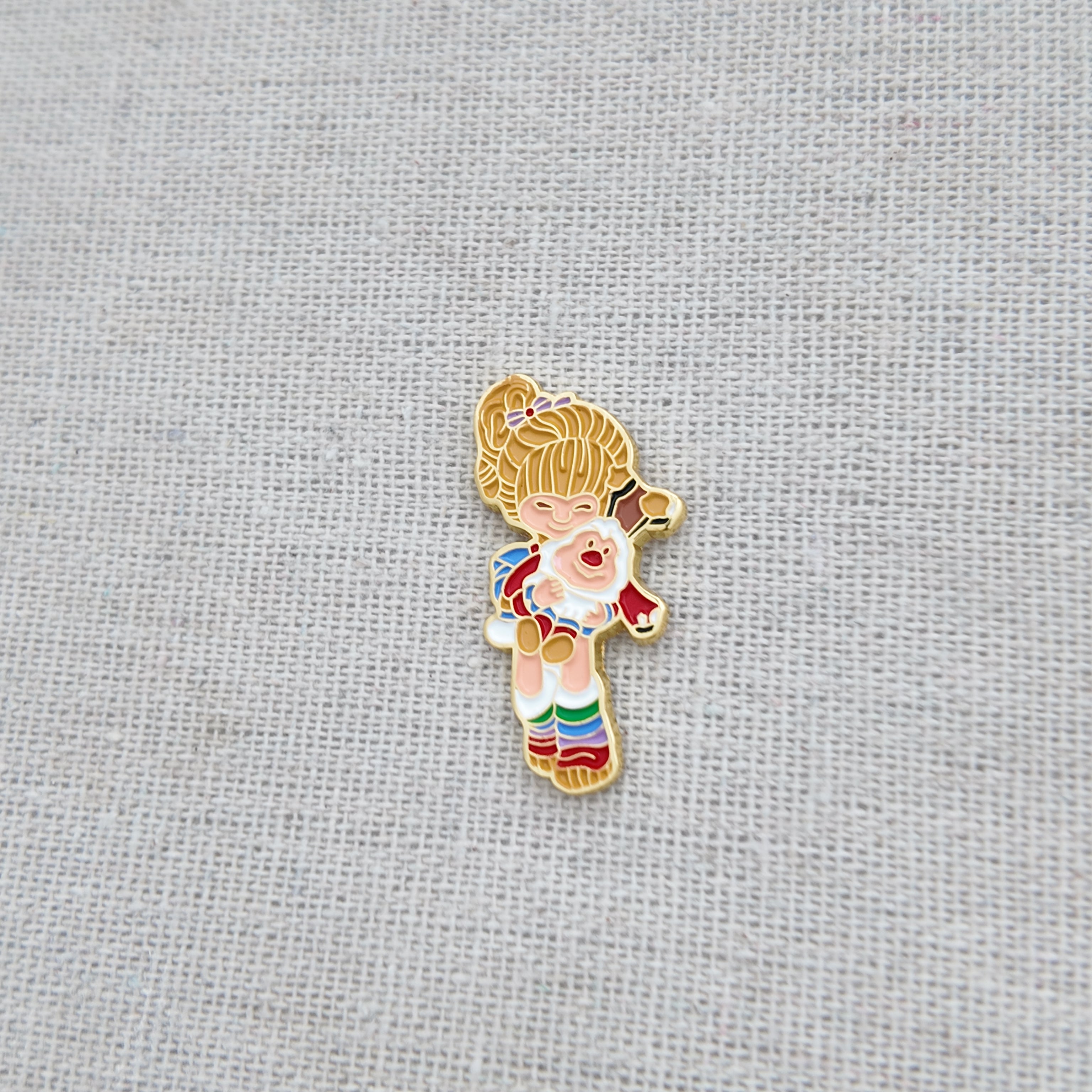 Cute Retro Girl Enamel Pin