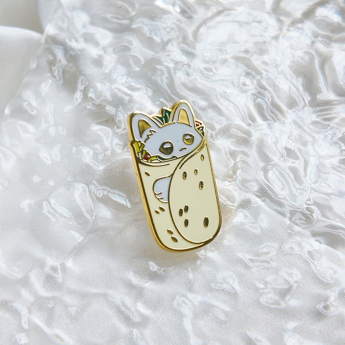 Cute Cat Burrito Enamel Pin