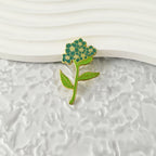 Forget-Me-Not Flower Enamel Brooch Pin