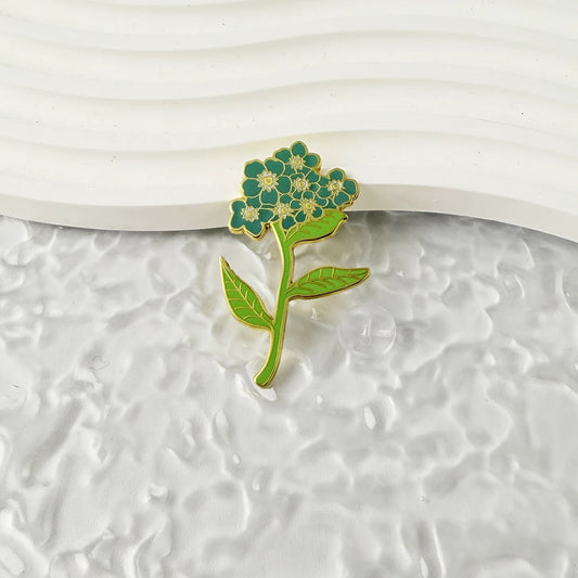 Forget-Me-Not Flower Enamel Brooch