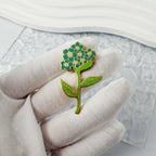 Forget-Me-Not Flower Enamel Brooch Pin