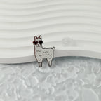 Heart Sunglasses Alpaca Enamel Brooch Pin