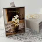White Lily Enamel Brooch Pin