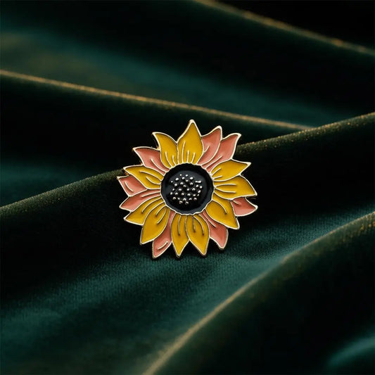 Vibrant Sunflower Enamel Brooch